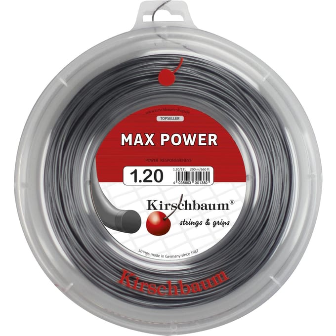 Kirschbaum Max Power Rol Snaren 200m-Antraciet