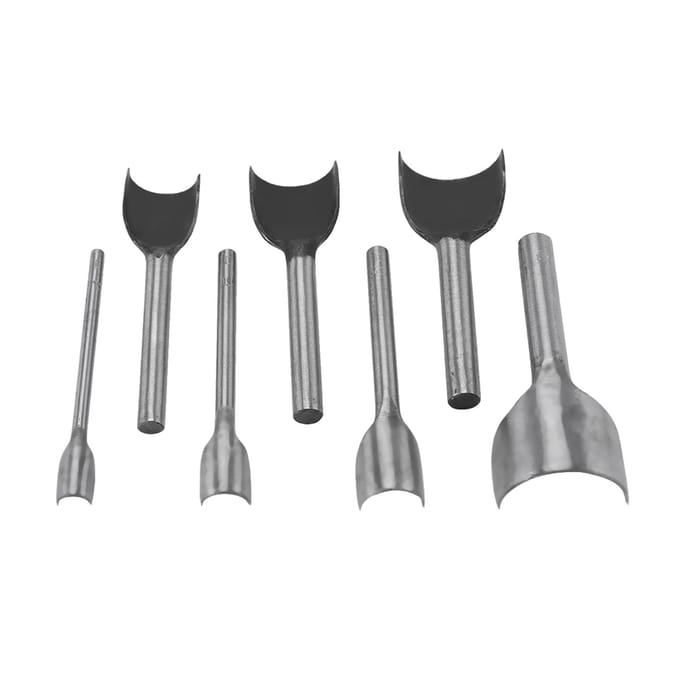 7pcs  set DIY Leather Carft Half  Round Punch Belt End Cutter For Home Leather Sewing(10 40mm) zwart