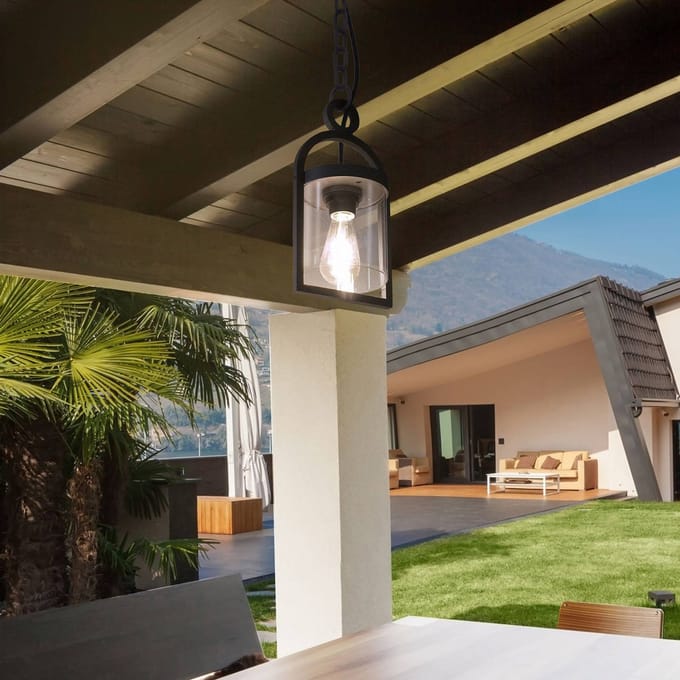 Mantra Iluminación Maya buiten hanglamp, donkergrijs, IP54, 150 cm