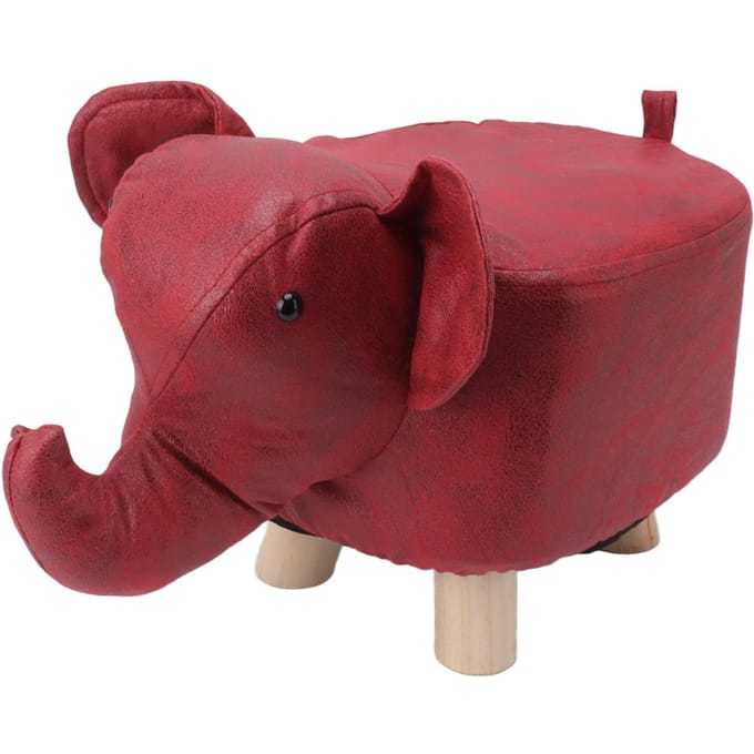 Repose-pieds en forme d'éléphant antidérapant, silencieux, confortable, stable, polyvalent, mignon rouge