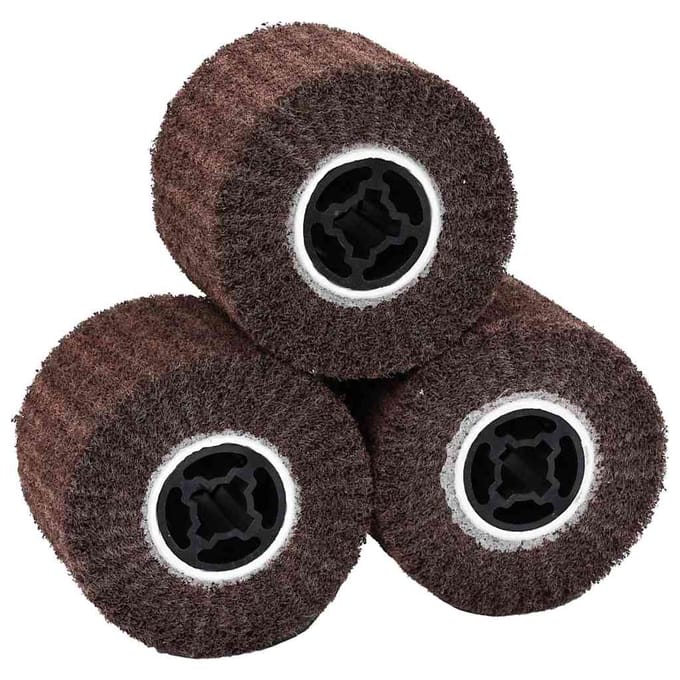 vidaXL - Schuurrollers - 3 - st - Bruin - 12 - x - 12 - x - 10 - cm - Synthetische - vezel