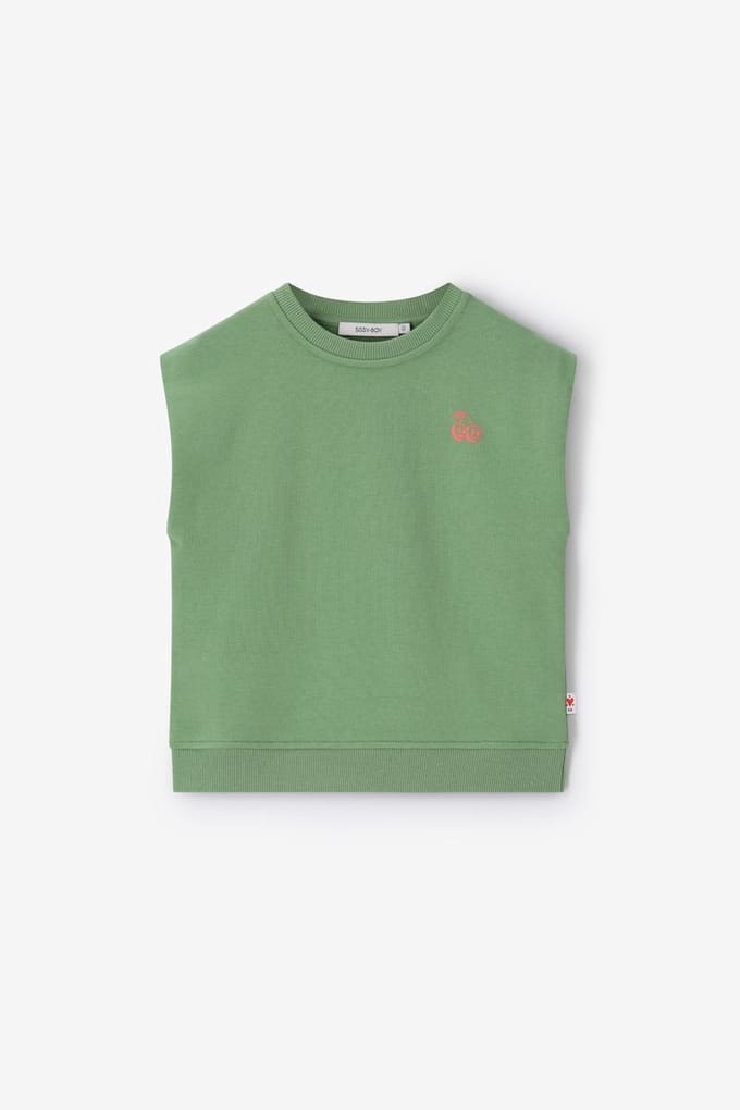 Sissy-Boy - Groene mouwloze sweater met embroidery