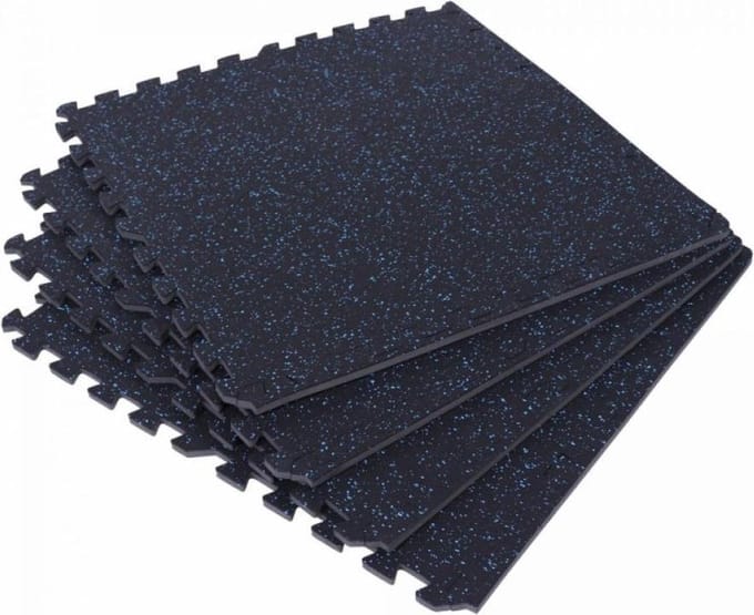 Gorilla Sports Vloermatten Rubber - Beschermingsmatten - 4 matten + 8 eindstukken - Puzzel mat - Puzzel mat - Wit
