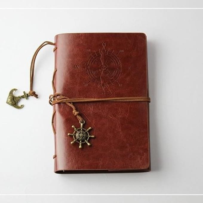 Piraat Dagboek Mode Persoonlijkheid Notebook Journal Notebook Spiraal Ringband Dagboek Retro Boek bruin