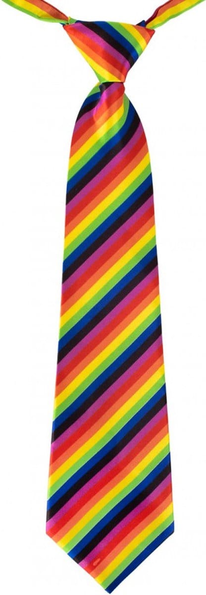 Partyxplosion stropdas pride - regenboog kleuren - pride thema - gestreept