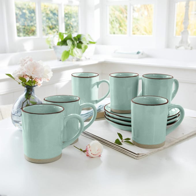 LOBERON Mok set van 6 Biarré turquoise
