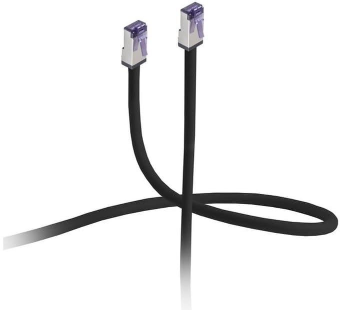 Flexline®-Patchkabel cat. 6A S/FTP, kurze Bauform, PIMF, schwarz, 0,15m