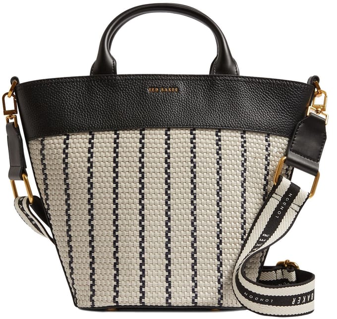 Ted Baker Handtas Schoudertas Riveri Woven Webbing Bucket Bag Navy Zwart