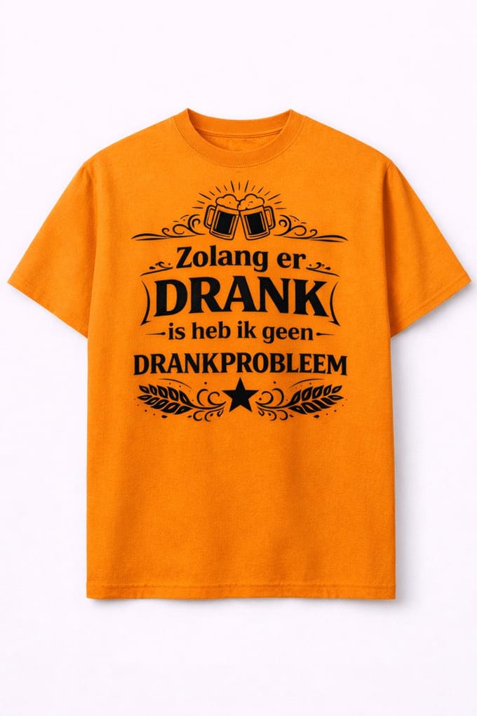 Shirt - Oranje - Drankprobleem