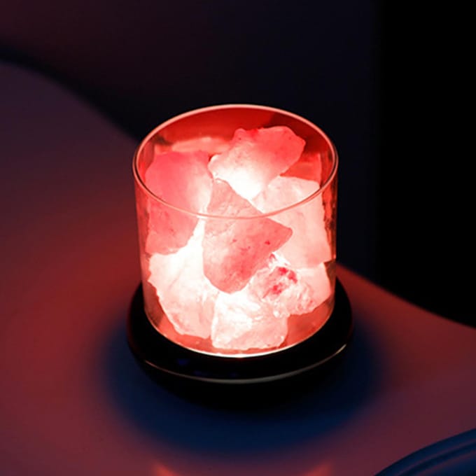 Veilleuse en pierre de sel en cristal, 7 couleurs, lampe LED en cristal de roche, diffuseur d'huile essentielle USB Portable noir