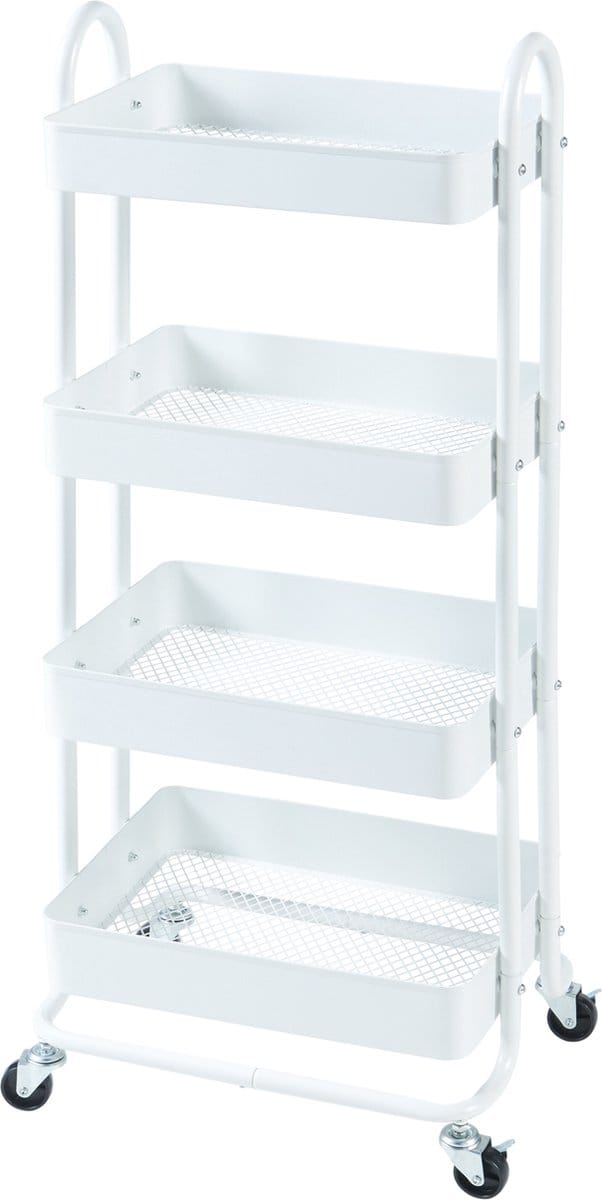 Keukentrolley Pyhäntä met 4 manden 103,5x46x35 cm wit [en.casa]