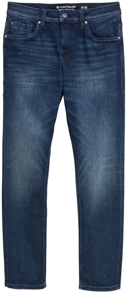 Tom Tailor - TTJOSH REGULAR SLIM-jeans - Maat 32/30 - Used Dark Stone Blue Denim