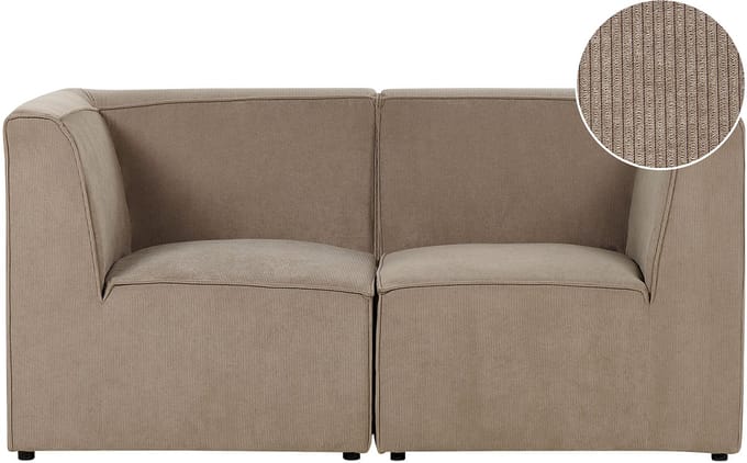 LEMVIG - Tweezitsbank - Taupe - Corduroy