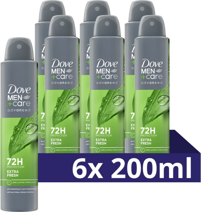 Dove Deodorant Men+ Care Extra Fresh - 6 x 200 ml - Voordeelverpakking