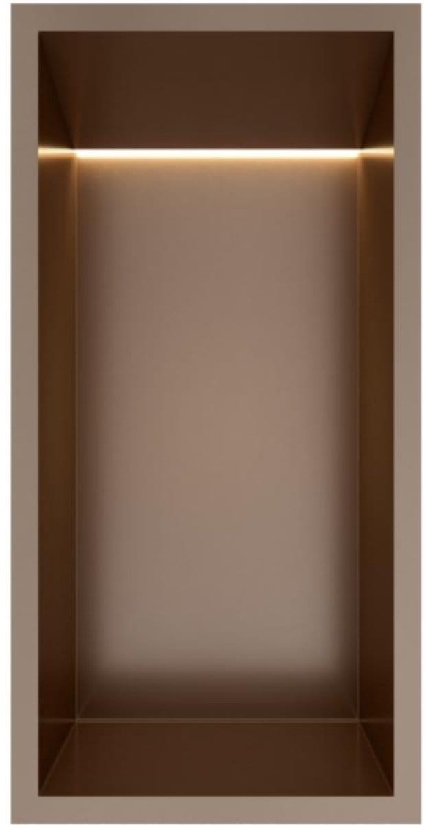 Hotbath &More Inbouwnis - 30 x 15 x 10 cm - met LED-verlichting - Tuscan Bronze