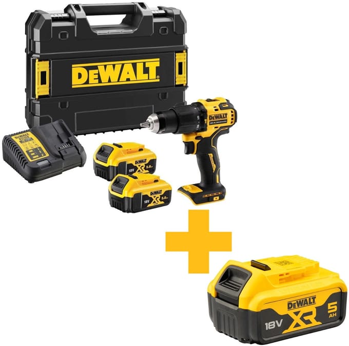 Dewalt DCD709P2T-QW 18V XR Compact Brushless Hammer Drill Driver (2 X 5 Ah)