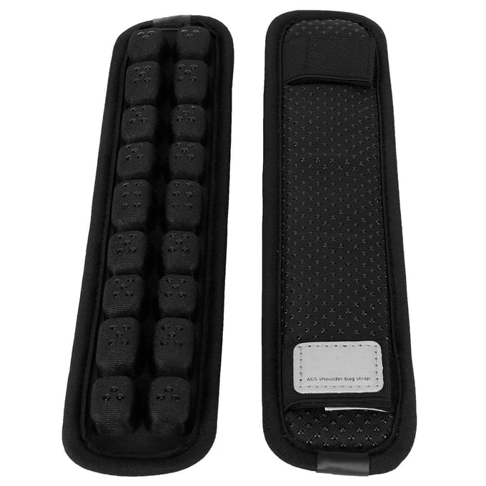 2 Pièces Coussin de Sangle d'Épaule Infrarouge Amovible Sangle de Décompression de Sac à Dos Accessoire NoirS Large black