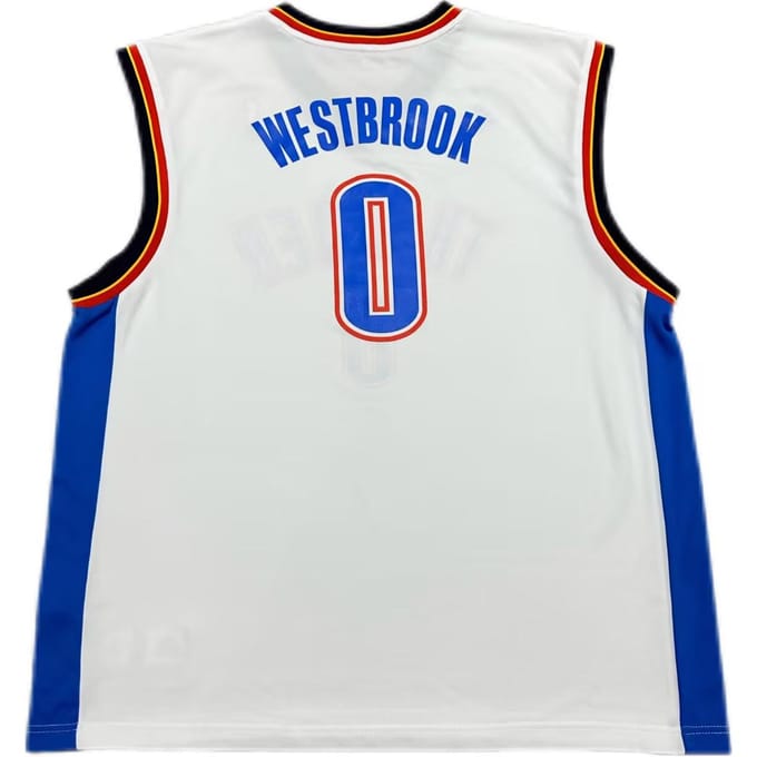 Adidas X NBA Samenwerking Oklahoma City Thunder Russell Westbrook 0 Print Mode Veelzijdig Ademend Basketbalshirt 7818A-3CS-AEB1071 M blue