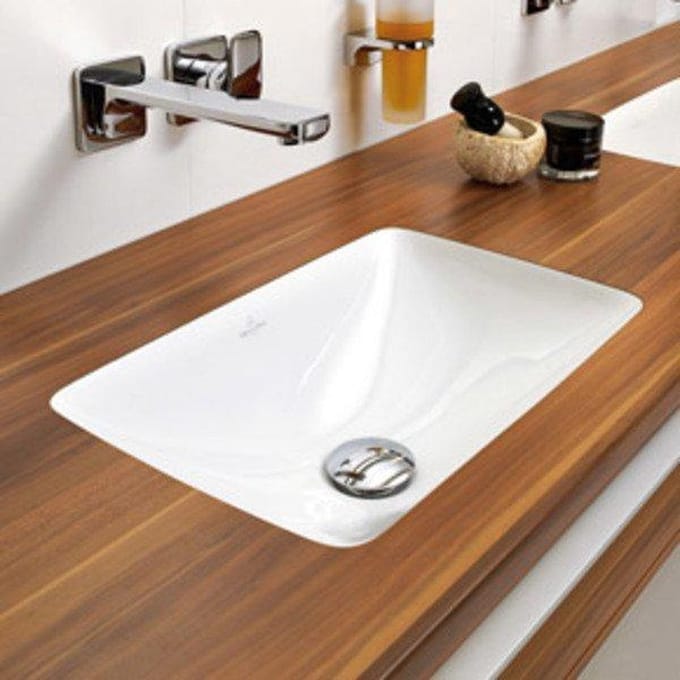 Villeroy en Boch Loop en Friends onderbouwwastafel 45x28cm met overloop zonder kraangat wit