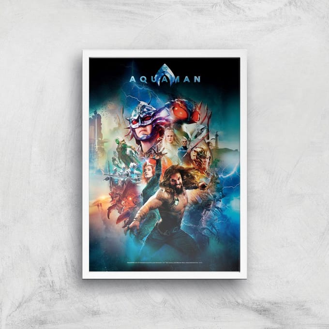 DC Aquaman Giclee Art Print - A4 - White Frame