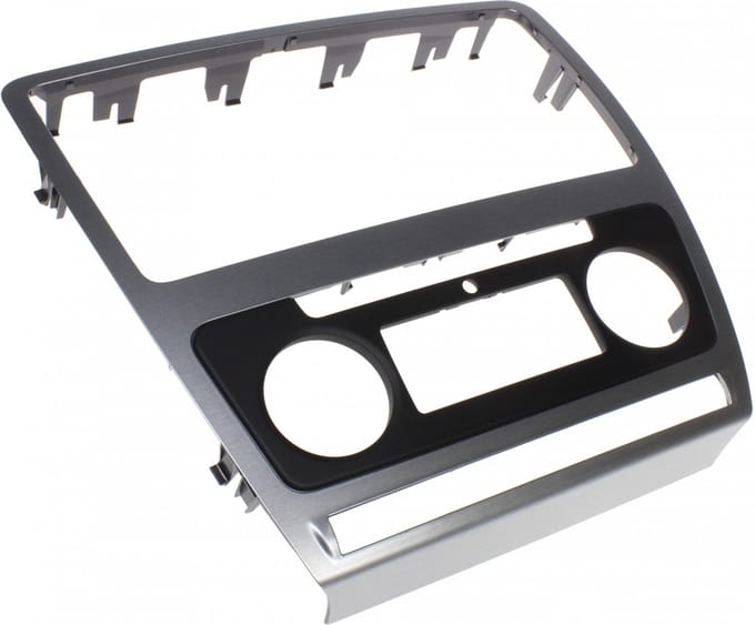 2 DIN frame Skoda Octavia 2004-2010 - zilver