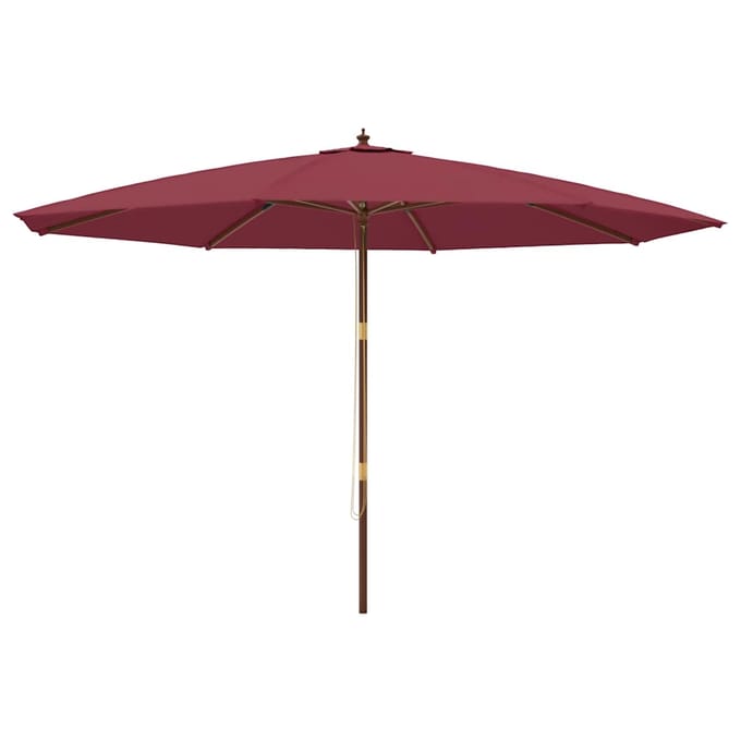 vidaXL - Parasol - met - houten - paal - 400x273 - cm - bordeauxrood