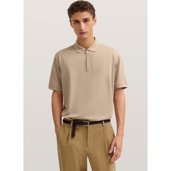 Bugatti Herren Poloshirt met korte ritssluiting