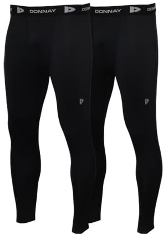 2-Pack Donnay - Compressie Legging - Thermo/Sportlegging - Heren - Black (010) - maat M