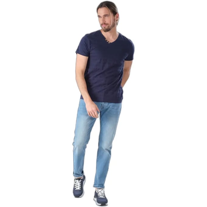 DEELUXE T-shirt met knoopkraagMENPHIS Navy