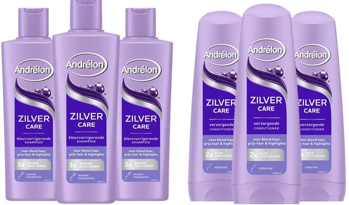 Andrélon Zilver Care Pakket - 3 x Shampoo & 3 x Conditioner