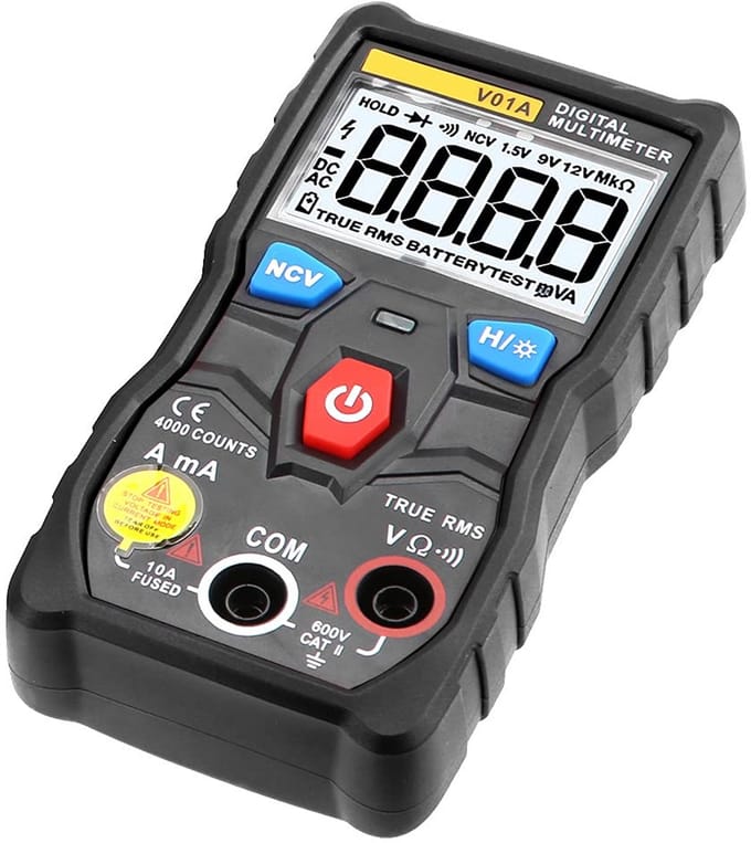 Digitale Multimeter - Spanningstester Stroommeter - Elektrische Tests - Automatische Bereikdetectie - 4000 Tellingen - Zwart