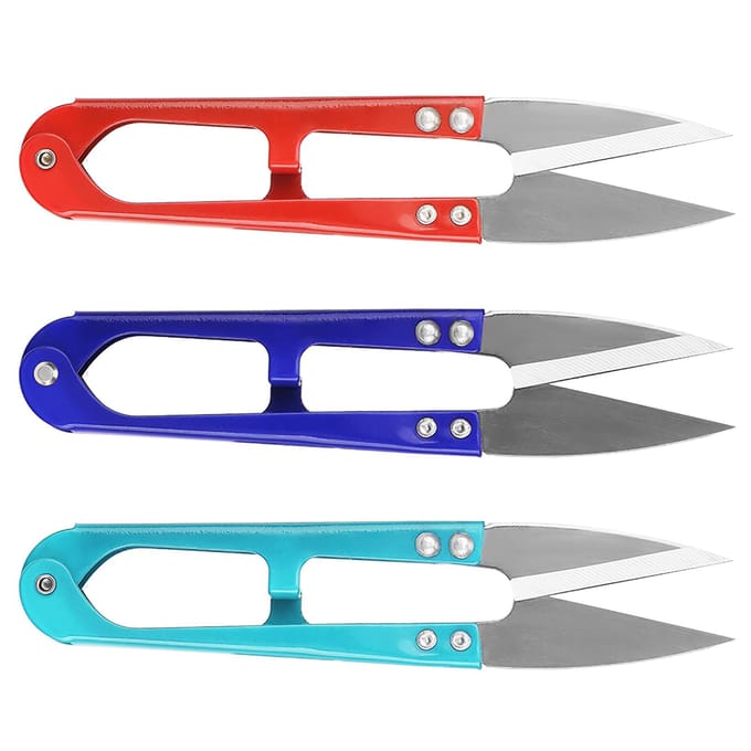 12 pcspack Mixed Color Small Yarn Scissors Thread Scissors for Household Use blue