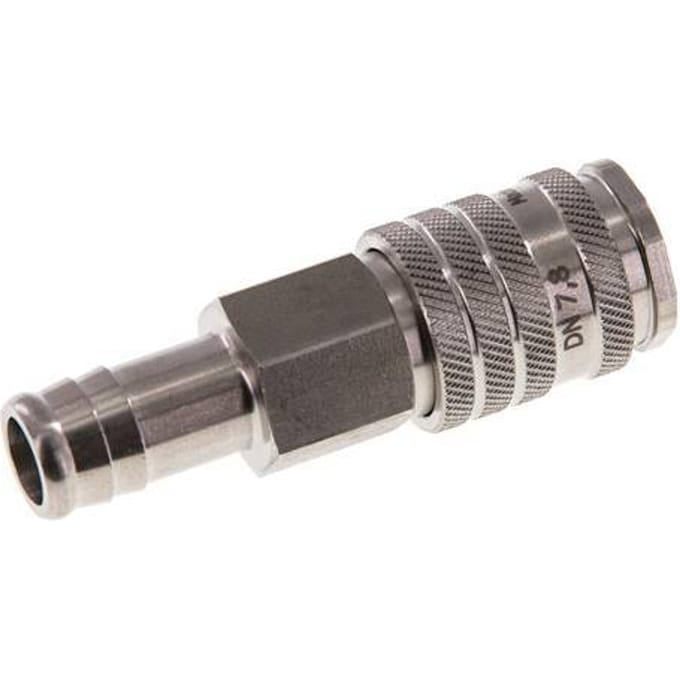 RVS DN 7.8 Luchtkoppeling Snelkoppeling 13 mm Slangpilaar Double Shut-Off