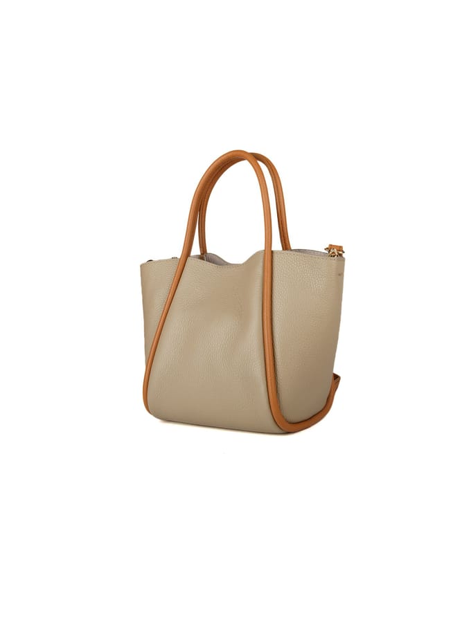 Giulia Monti Schoudertas Grijs Beige Lichtbruin