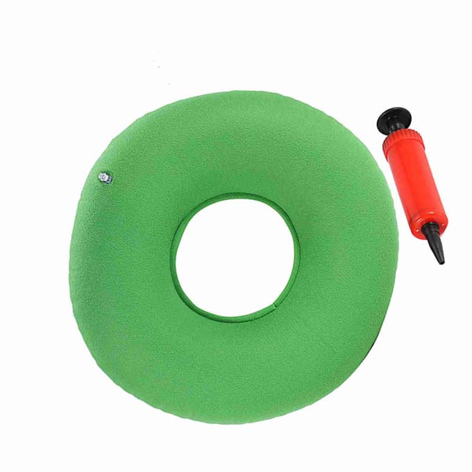 Coussin de siège rond gonflable Support de hanche Coussin de siège pour hémorroïdes Avec pompe(vert) rouge