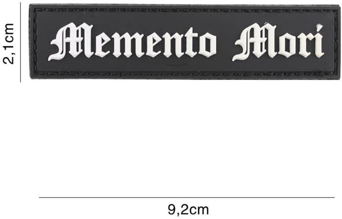 Embleem 3D PVC Memento Mori Zwart/Wit