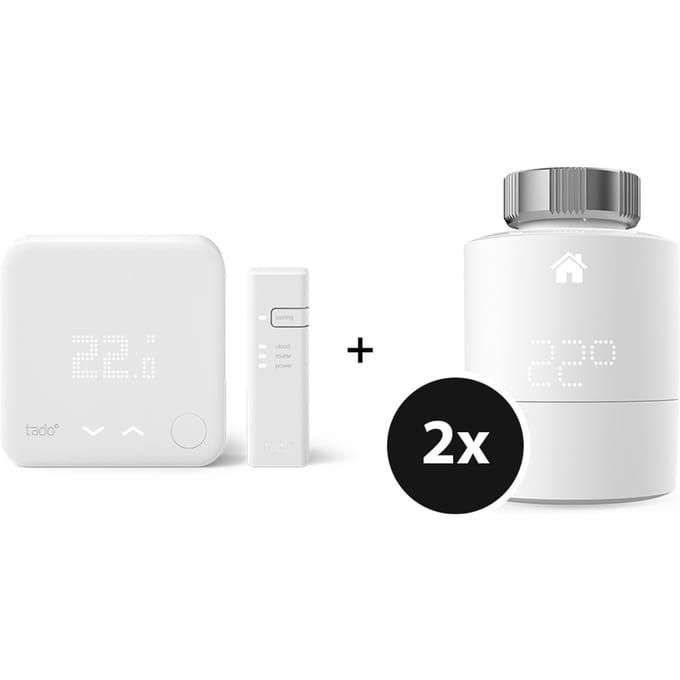 tado° Slimme Thermostaat Starterkit V3+ met 2 Slimme Radiatorknoppen