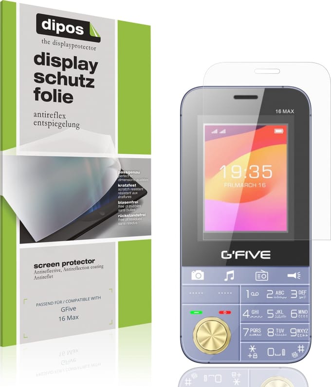 dipos – 4x Matte Beschermfolie geschikt voor GFive 16 Max | Krasbestendige & antireflecterende Screenprotector Ultra-Thin