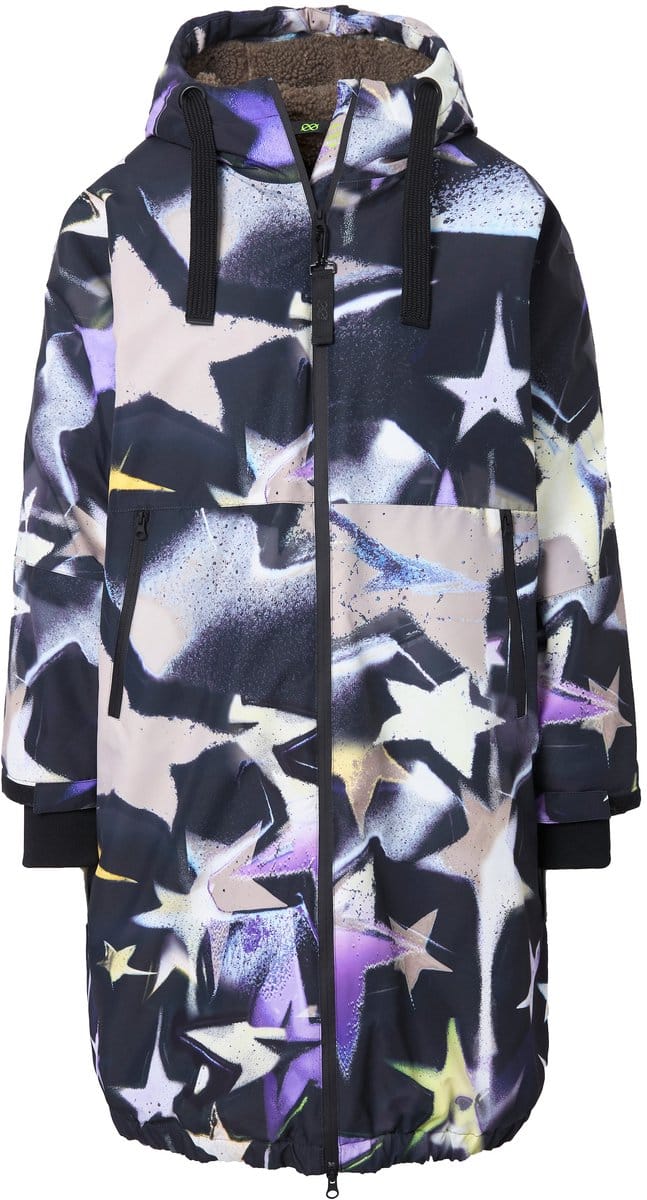 Laurasøn - Dames - Functioneel jack oversized teddy voering capuchon tweewegrits - Marine - Maat L