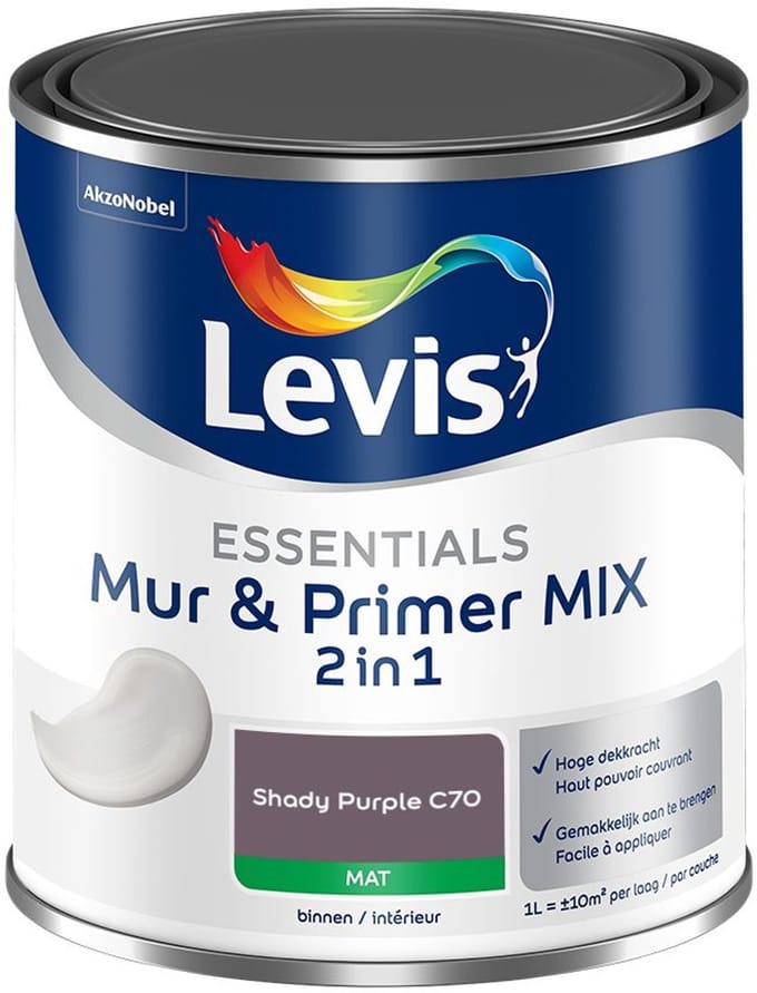 Levis - Essentials Mur & Primer Mix - Shady Purple C70 - Mengverf - 1 L