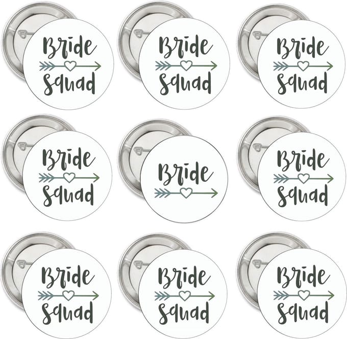 9-delige button set Bride en Bride Squad Tribal - bruid - bride to be - vrijgezellenfeest - bride squad - tribe - button
