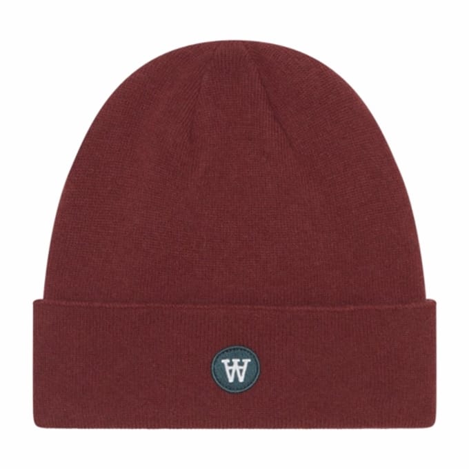 Beanie Wood Wood Unisex Vin Patch Autumn Red