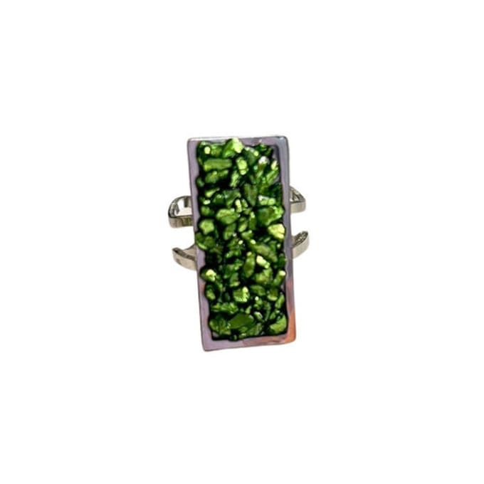 2 Love It - Crush of Silver - dames - ring - verstelbaar - groen