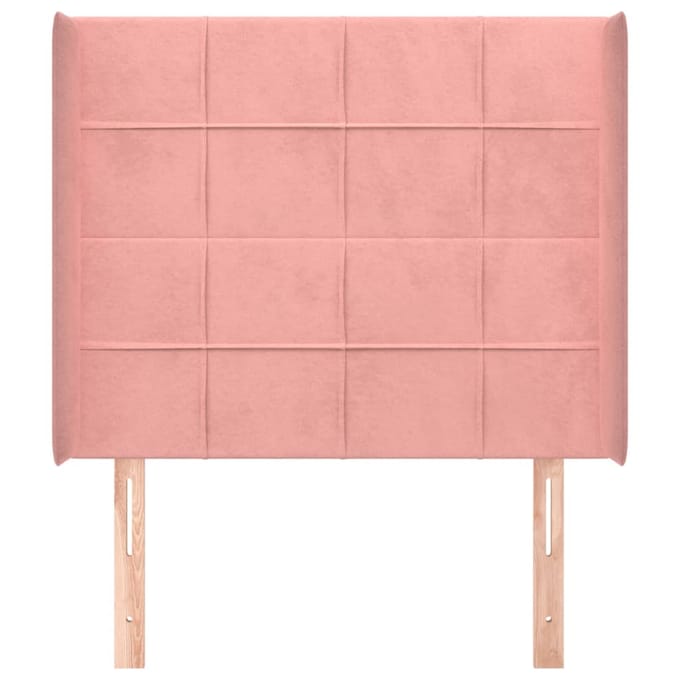 vidaXL - Hoofdbord - met - randen - 93x16x118/128 - cm - fluweel - roze