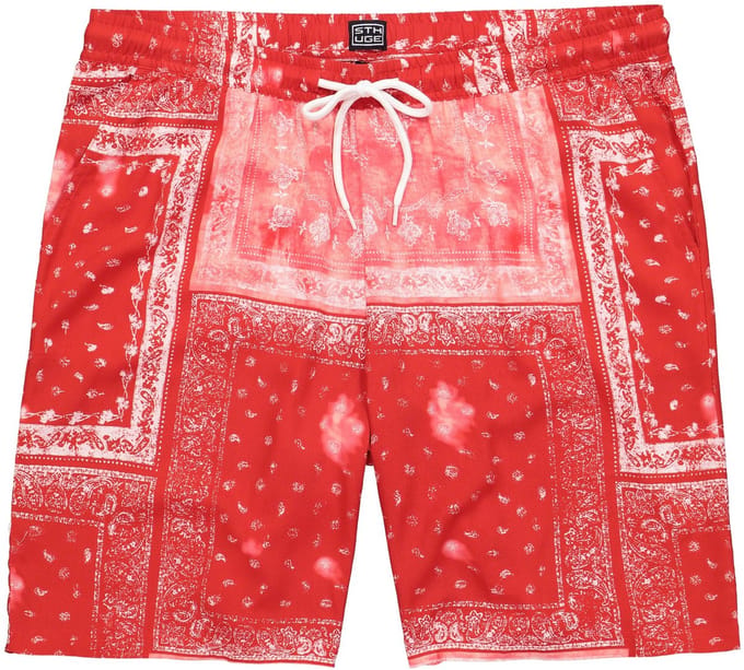 STHUGE - Heren - Bermuda elastische tailleband all-overprint - Chili rood - Maat 6XL