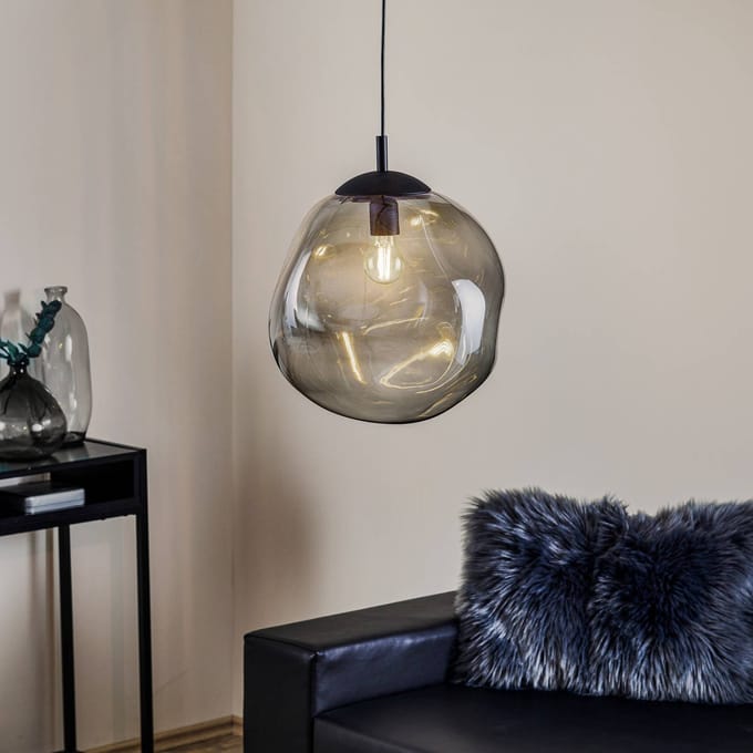 TK Lighting SOL Hanglamp Zwart Glas Modern Loft Design