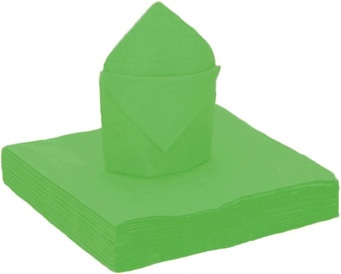 Santex feest servetten - 25x stuks - felgroen - 40 x 40 cm - papier