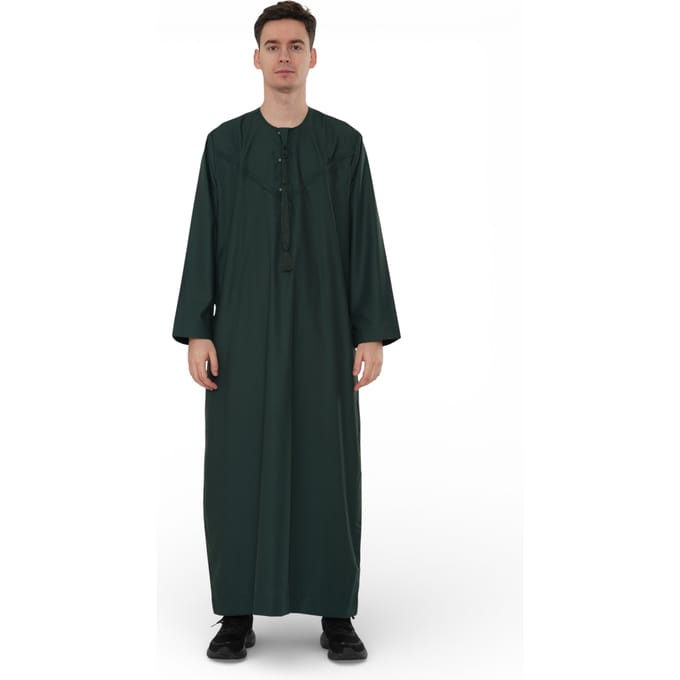 Heren Eid Groene Marokkaanse Jubba Robe Djellaba Ramadan Eid Thobe - HM11