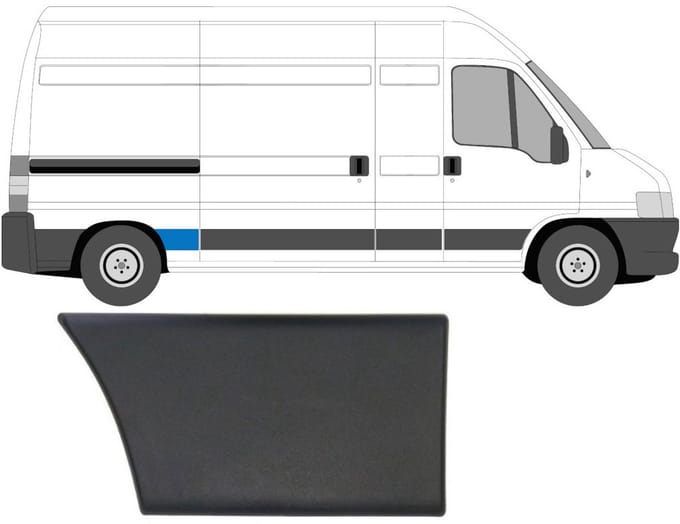 Achterste zijlijst sierlijst voor Fiat Ducato 2002-2006 / Rechts