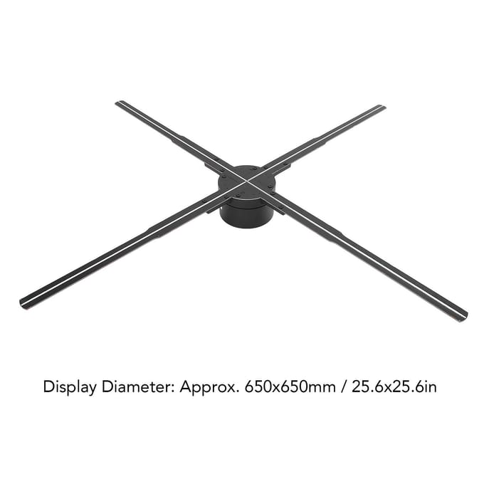 Ventilateur Hologramme 3D 26 Pouces 2000x1536 Télécommande Projection d'Écran Sans Fil 768 LED Hologramme 3D UK Plug